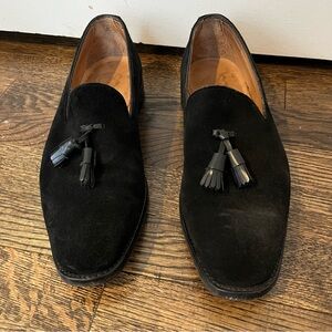 Bodileys London Collection Camden Shoes Black Suede Tassel Loafer US 7.5 SCUFF